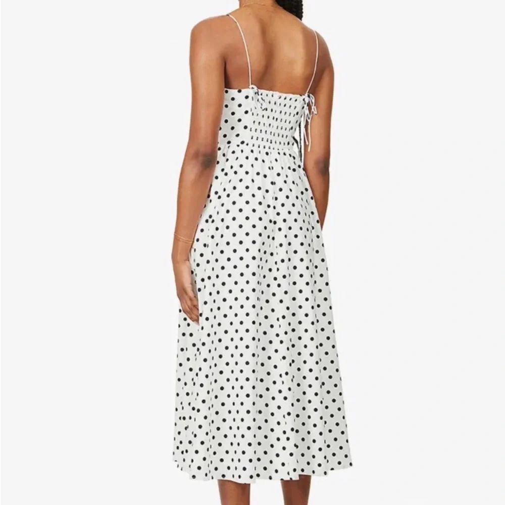 Reformation White Polka Dot Midi Dress  w/ pockets! NWOT, size 10, LEAVING SOON - Picture 6 of 11